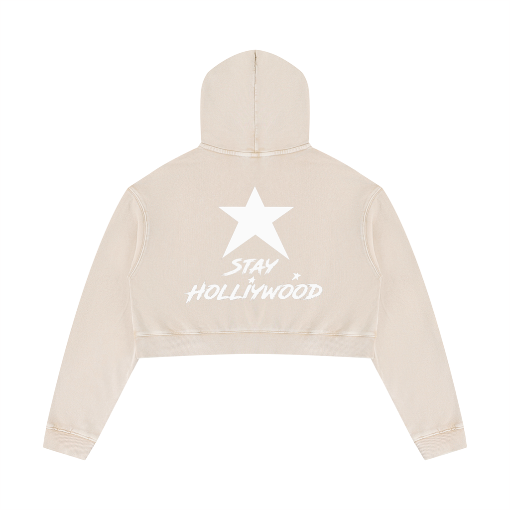 Women’s Mineral Washed Crop Hoodie
