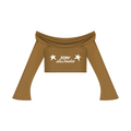 Women's Off-the-Shoulder Bell Sleeve Crop T-Shirt