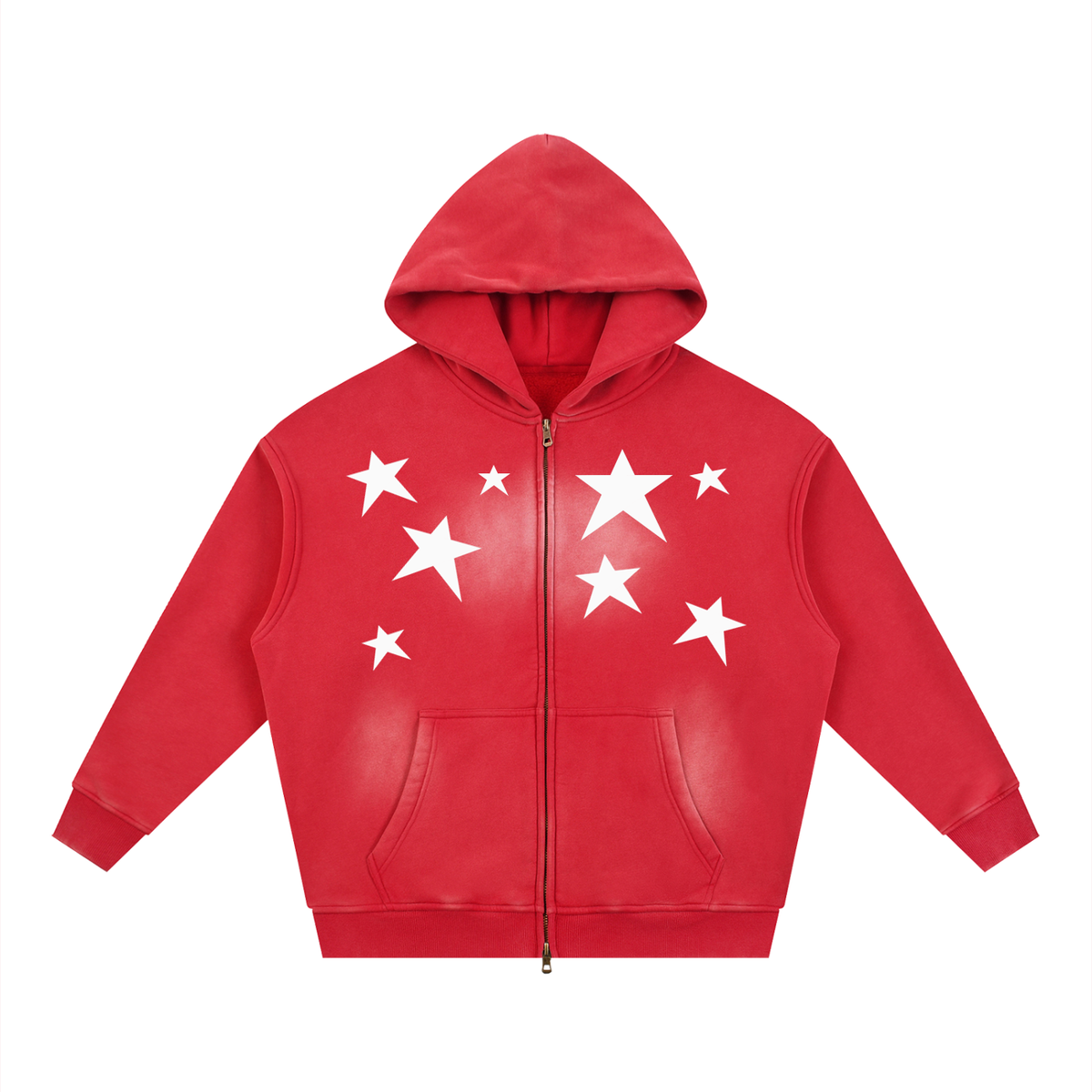 Sunfade Two-way Zipper Boxy Fleece Hoodie