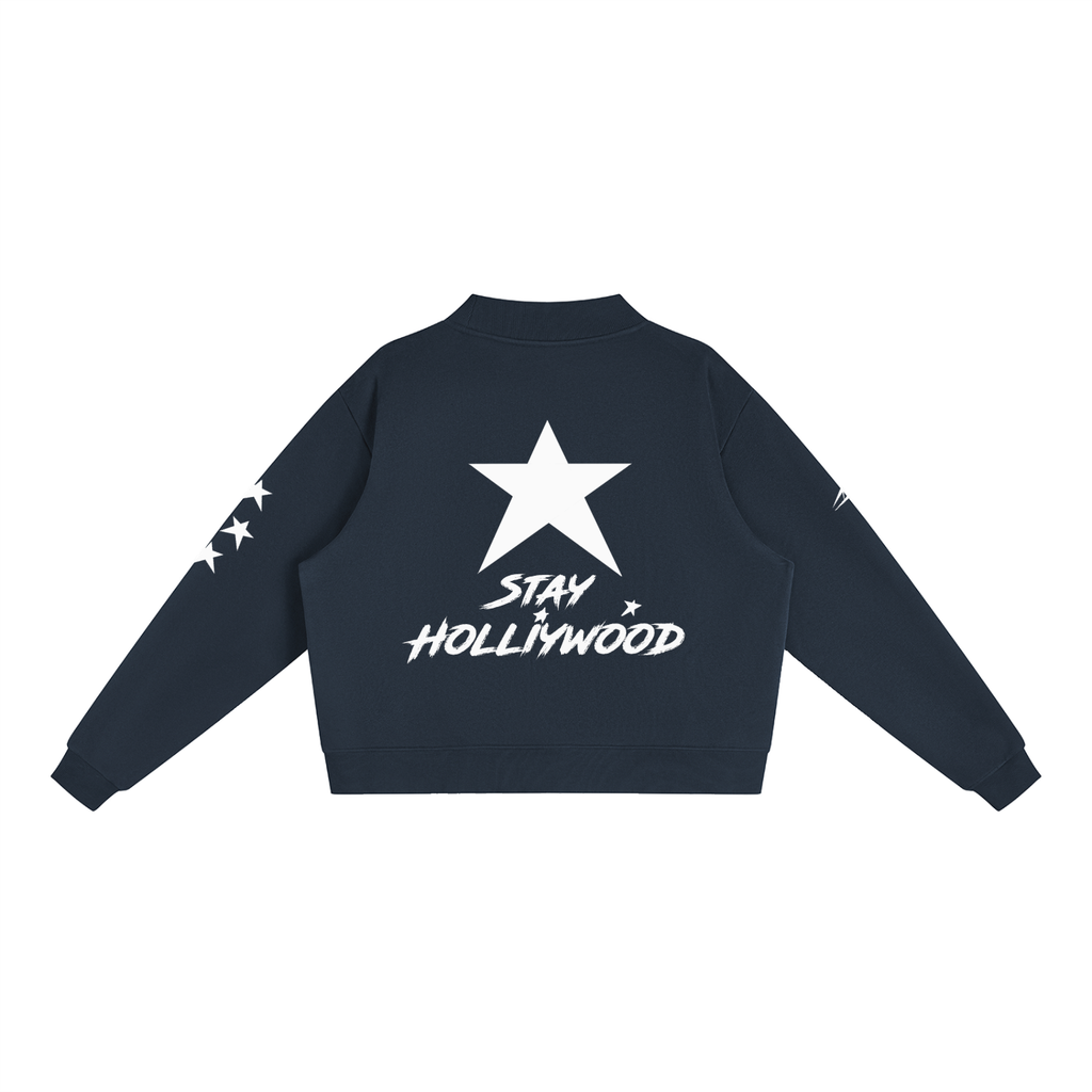 Essential Fleece Mock-Neck Crew Sweatshirt