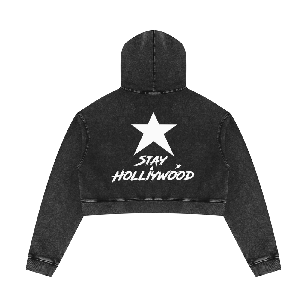 Women’s Mineral Washed Crop Hoodie