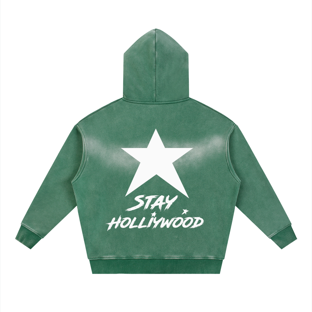 Sunfade Two-way Zipper Boxy Fleece Hoodie