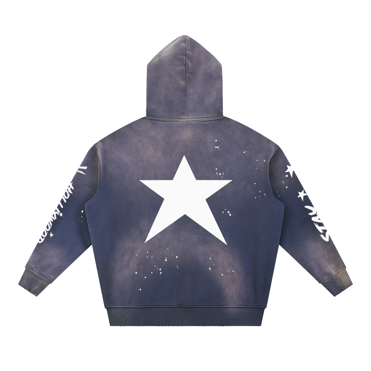 Vintage Washed Frayed Fleece Hoodie