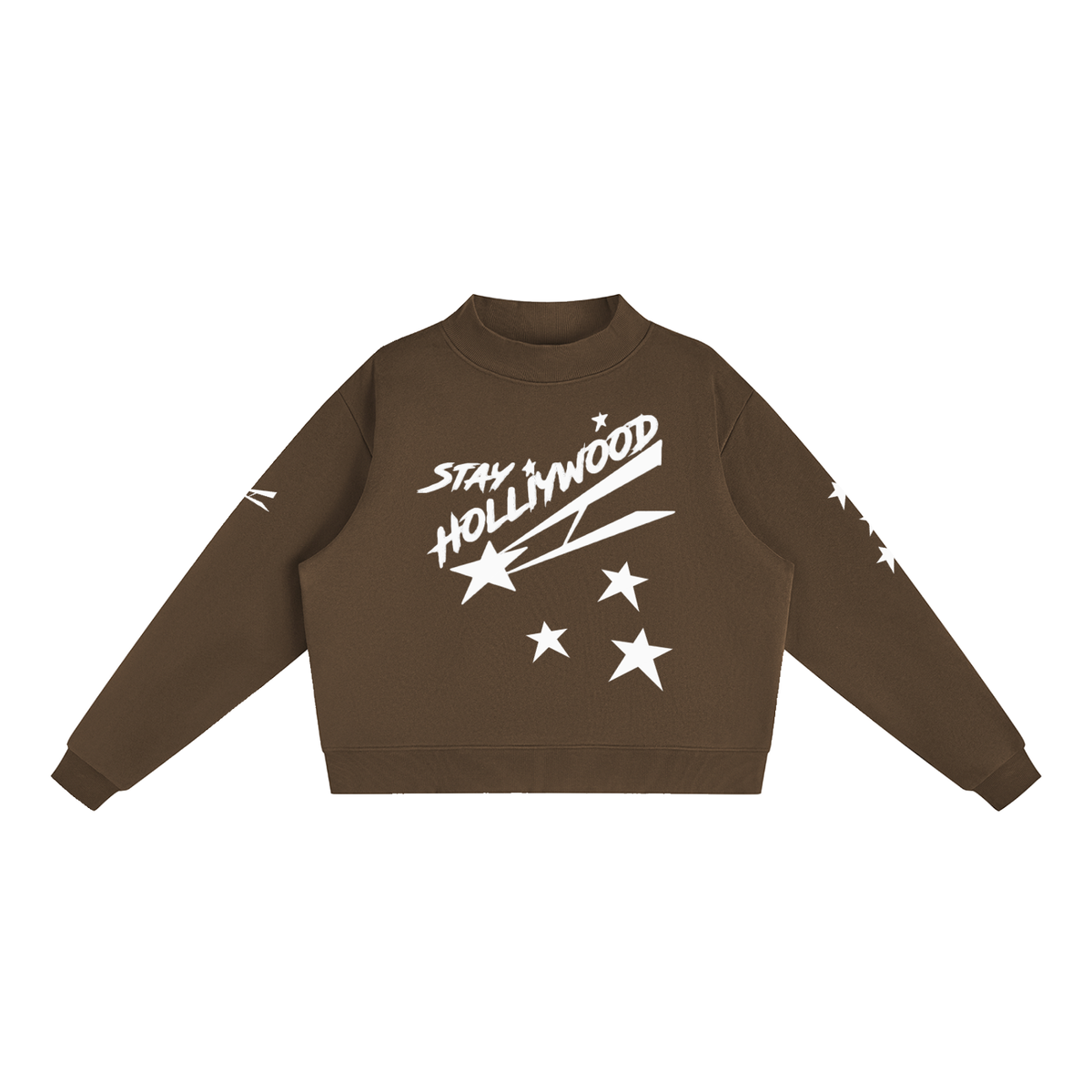 Essential Fleece Mock-Neck Crew Sweatshirt