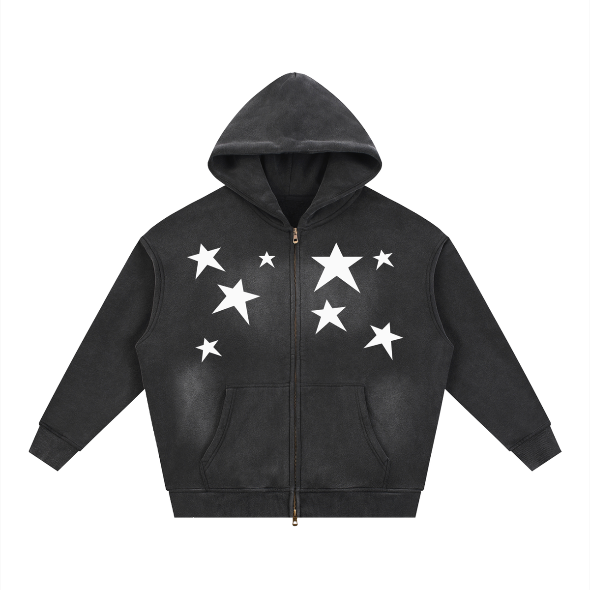 Sunfade Two-way Zipper Boxy Fleece Hoodie