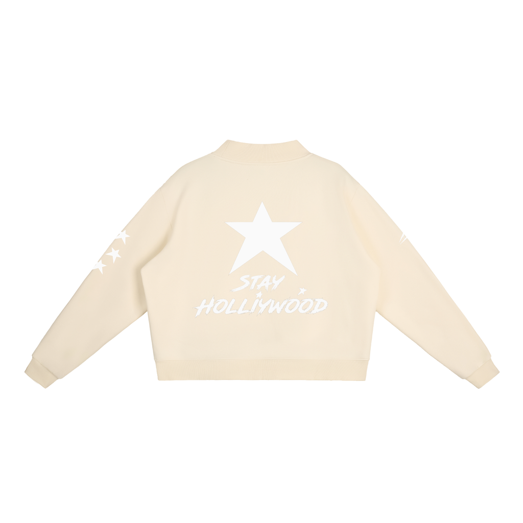 Essential Fleece Mock-Neck Crew Sweatshirt