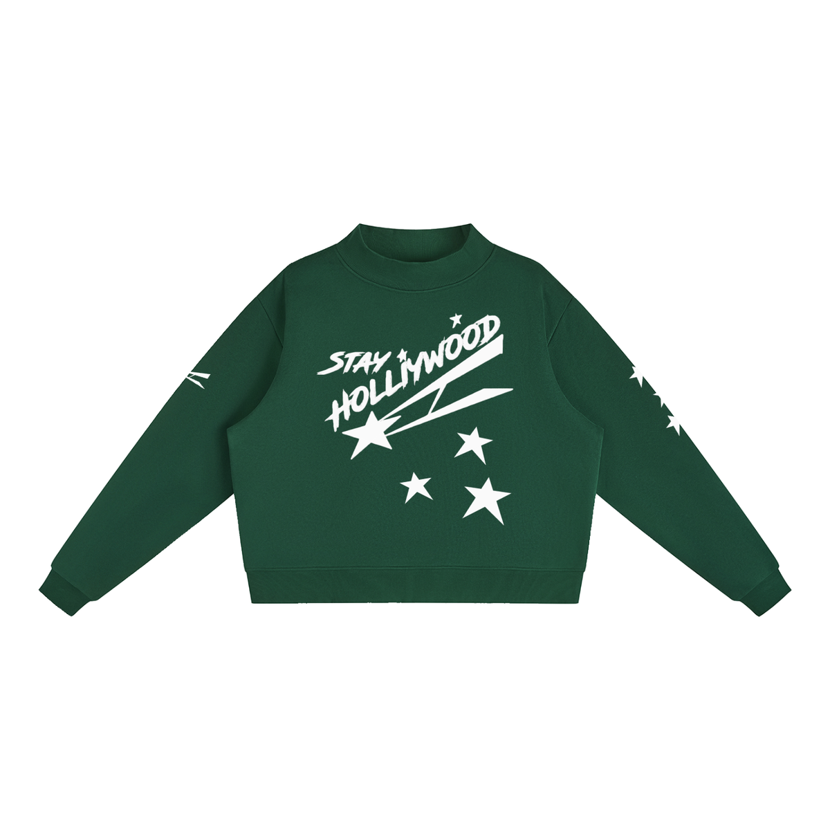 Essential Fleece Mock-Neck Crew Sweatshirt
