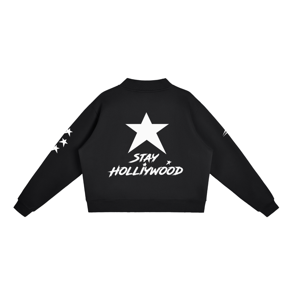 Essential Fleece Mock-Neck Crew Sweatshirt