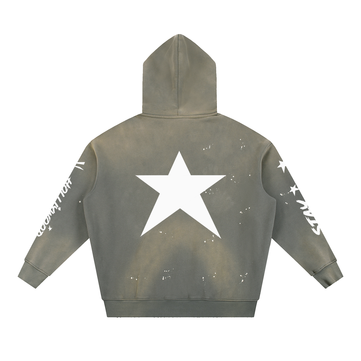 Vintage Washed Frayed Fleece Hoodie