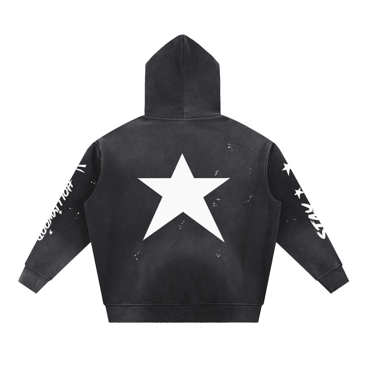 Vintage Washed Frayed Fleece Hoodie