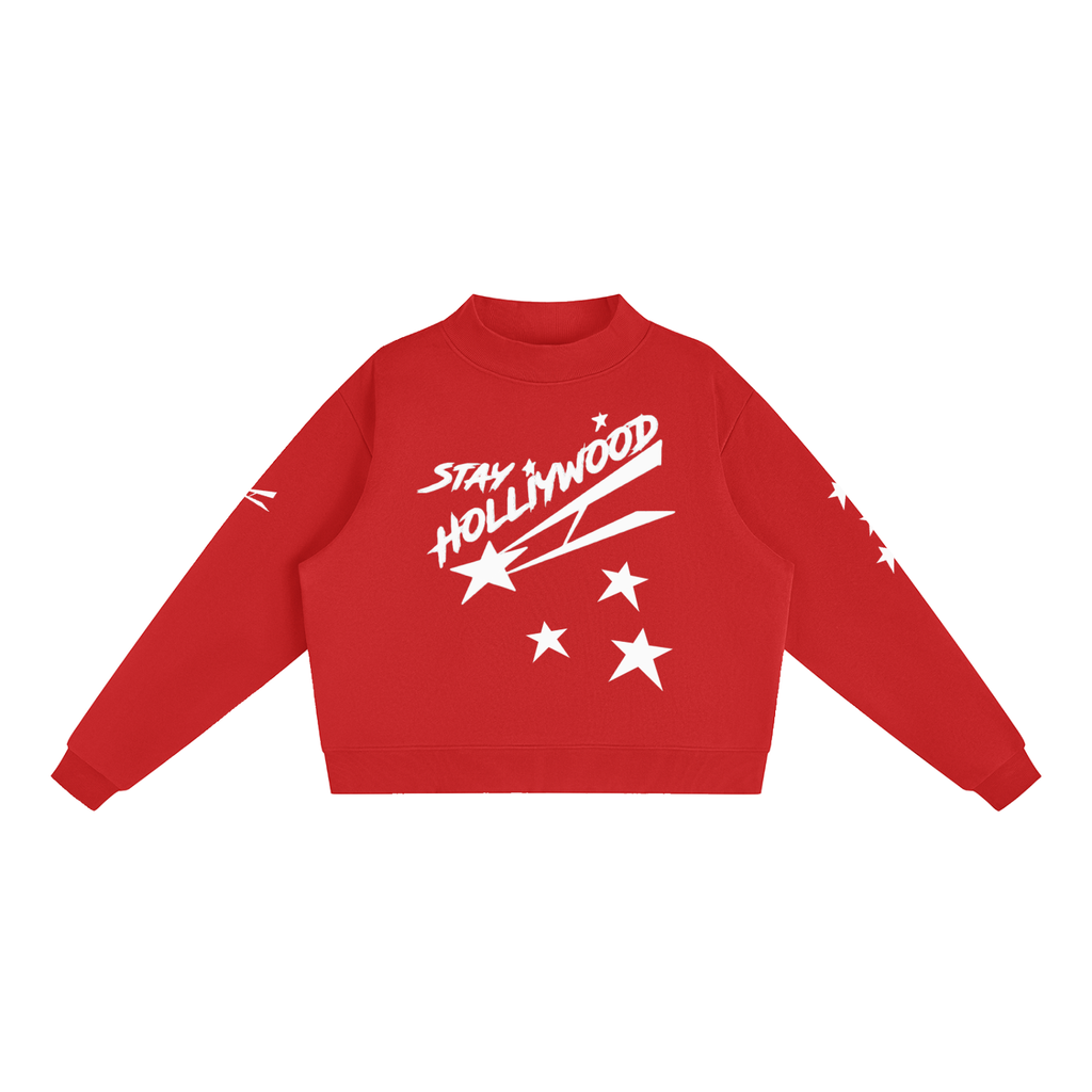 Essential Fleece Mock-Neck Crew Sweatshirt