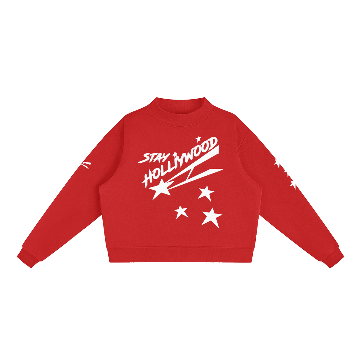 Essential Fleece Mock-Neck Crew Sweatshirt