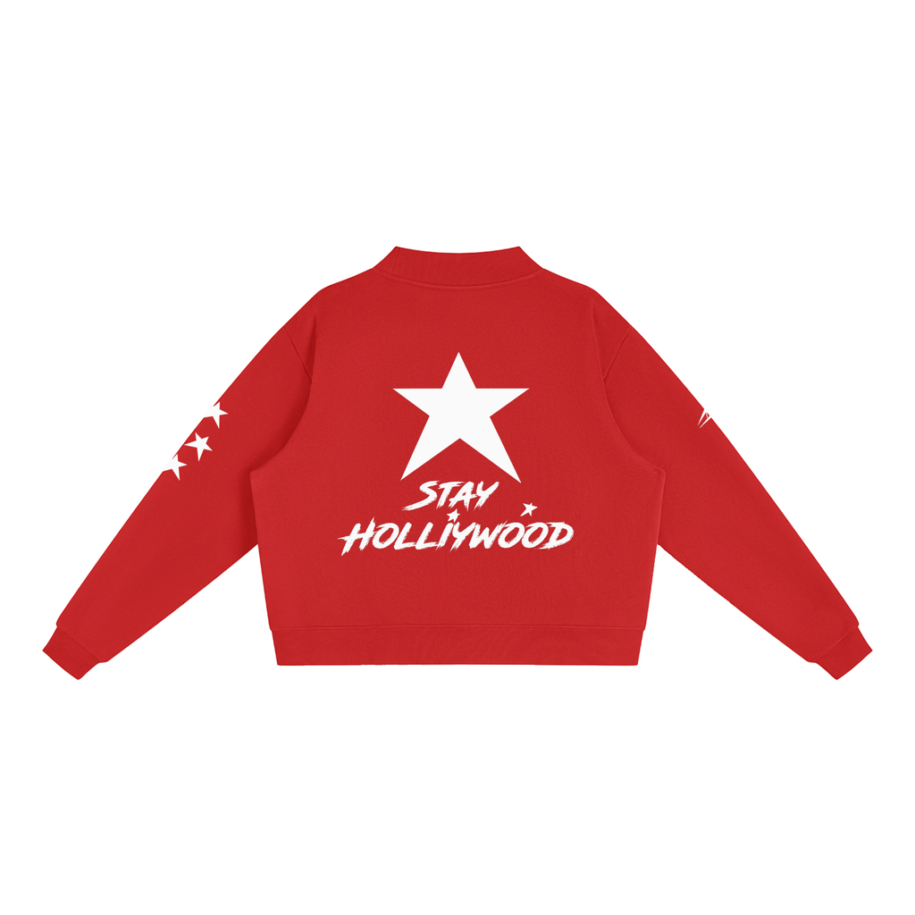 Essential Fleece Mock-Neck Crew Sweatshirt