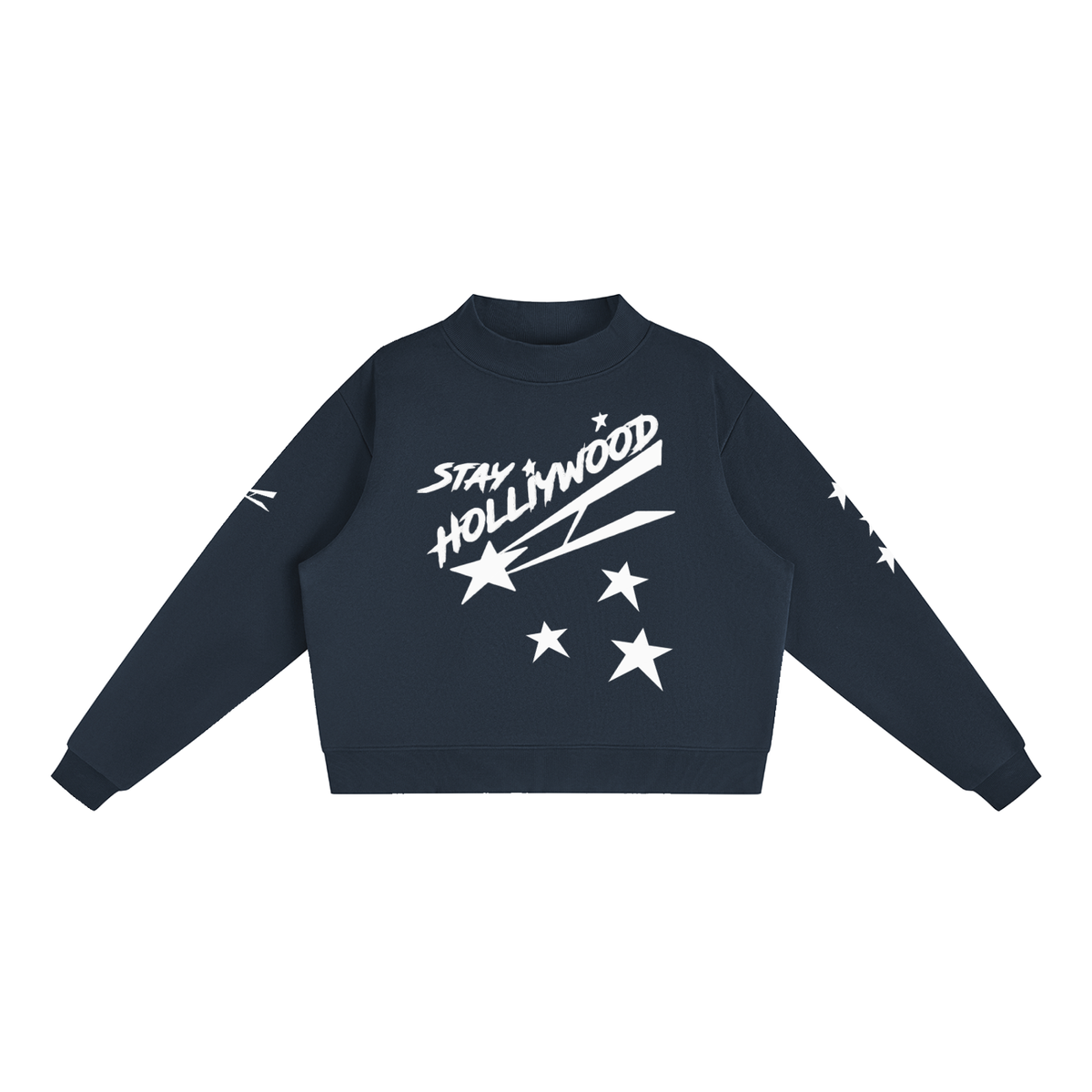 Essential Fleece Mock-Neck Crew Sweatshirt