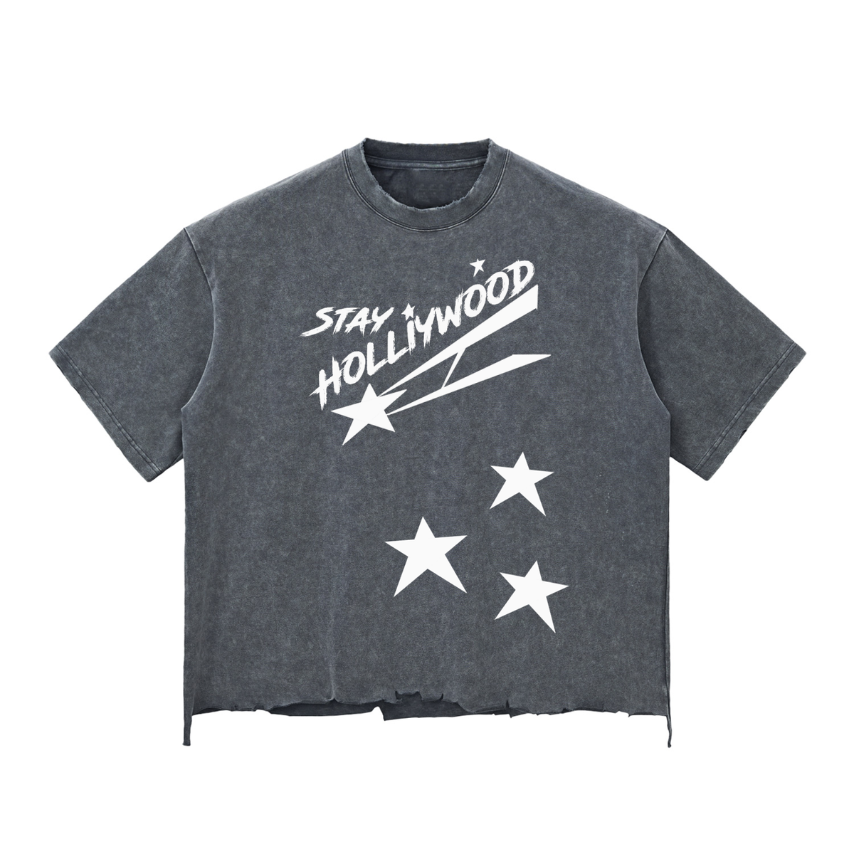 Snow Wash Raw-Hem Boxy T-shirt