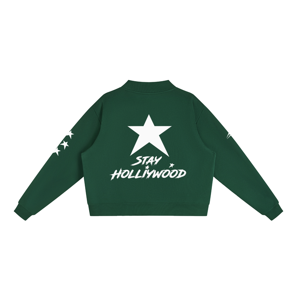Essential Fleece Mock-Neck Crew Sweatshirt