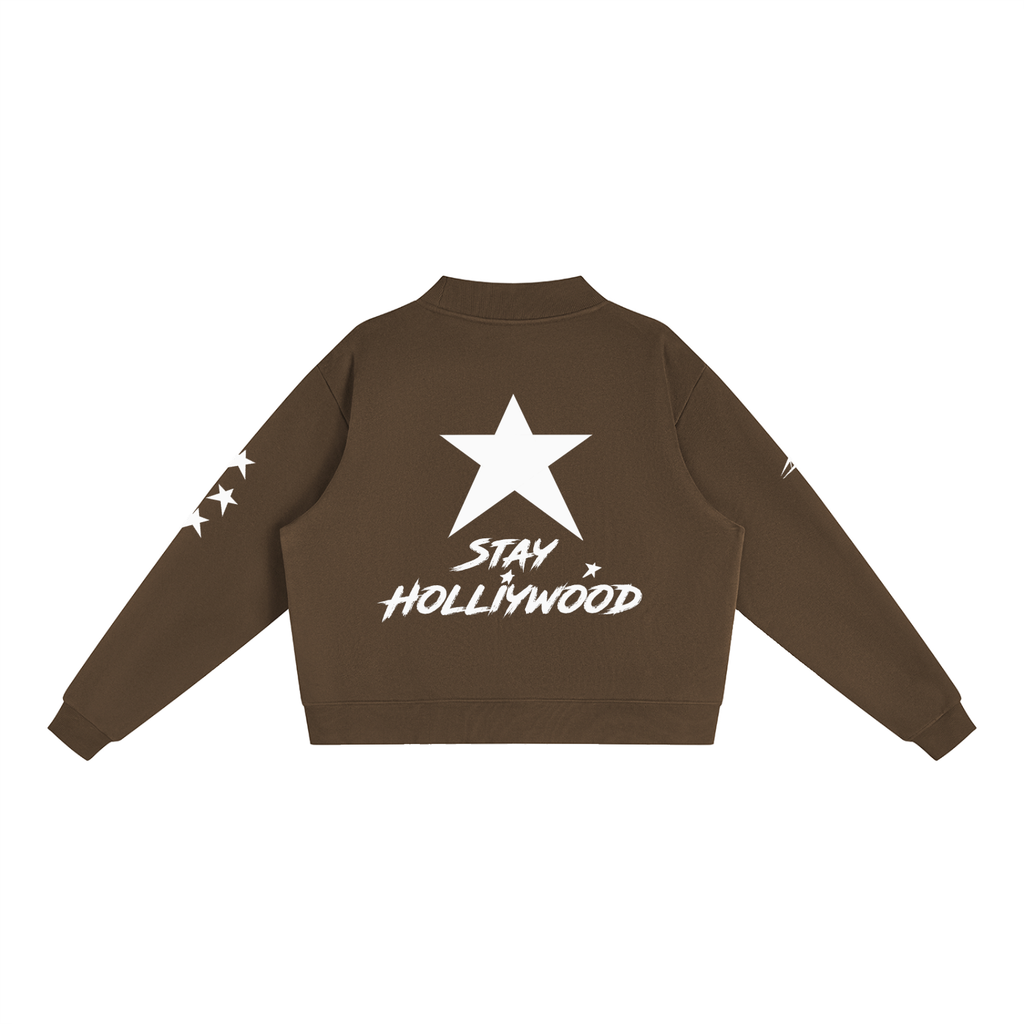 Essential Fleece Mock-Neck Crew Sweatshirt
