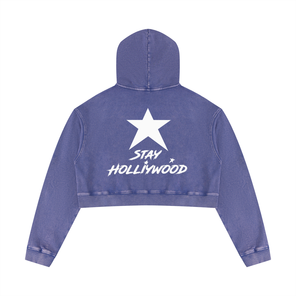 Women’s Mineral Washed Crop Hoodie