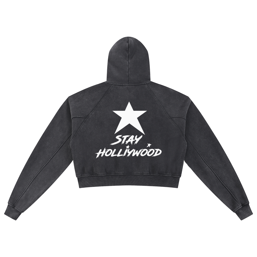 Snow Washed Cropped Hoodie