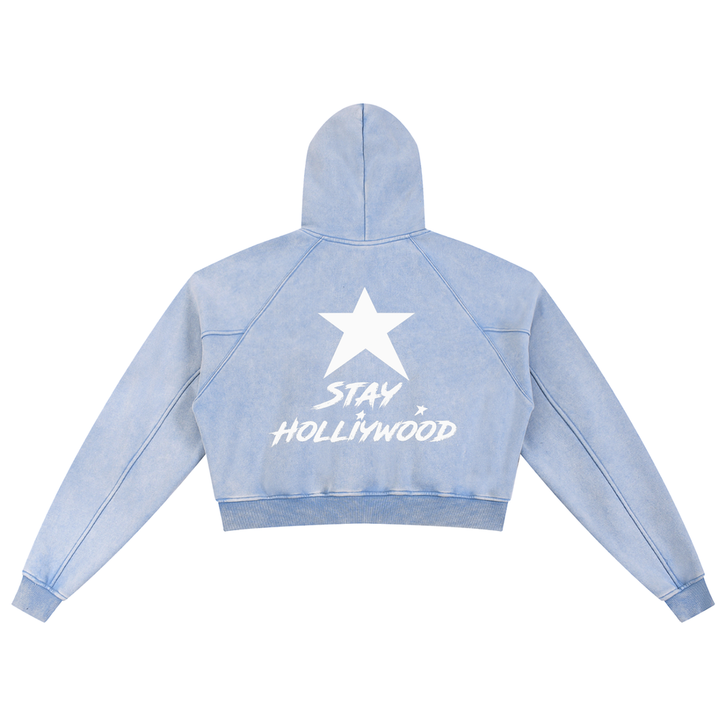 Snow Washed Cropped Hoodie