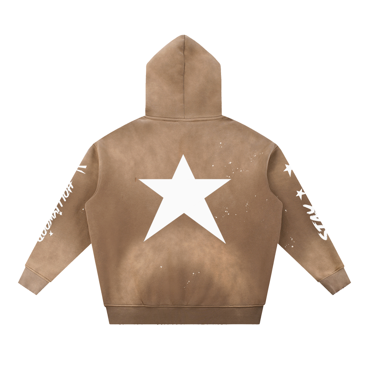 Vintage Washed Frayed Fleece Hoodie