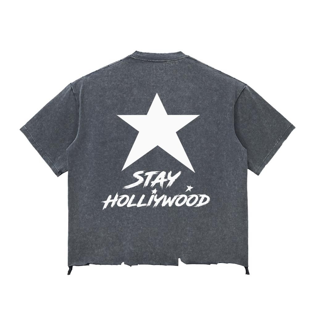 Snow Wash Raw-Hem Boxy T-shirt