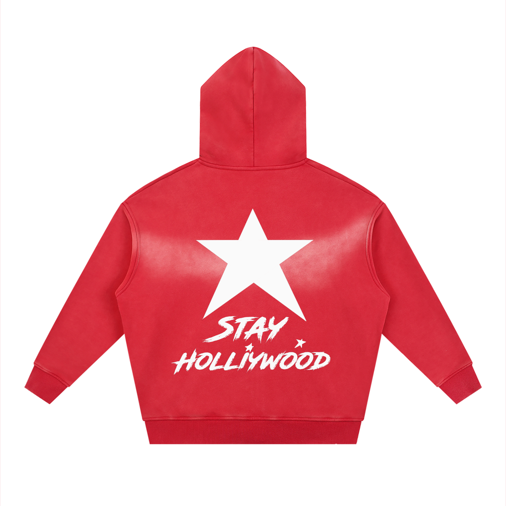 Sunfade Two-way Zipper Boxy Fleece Hoodie