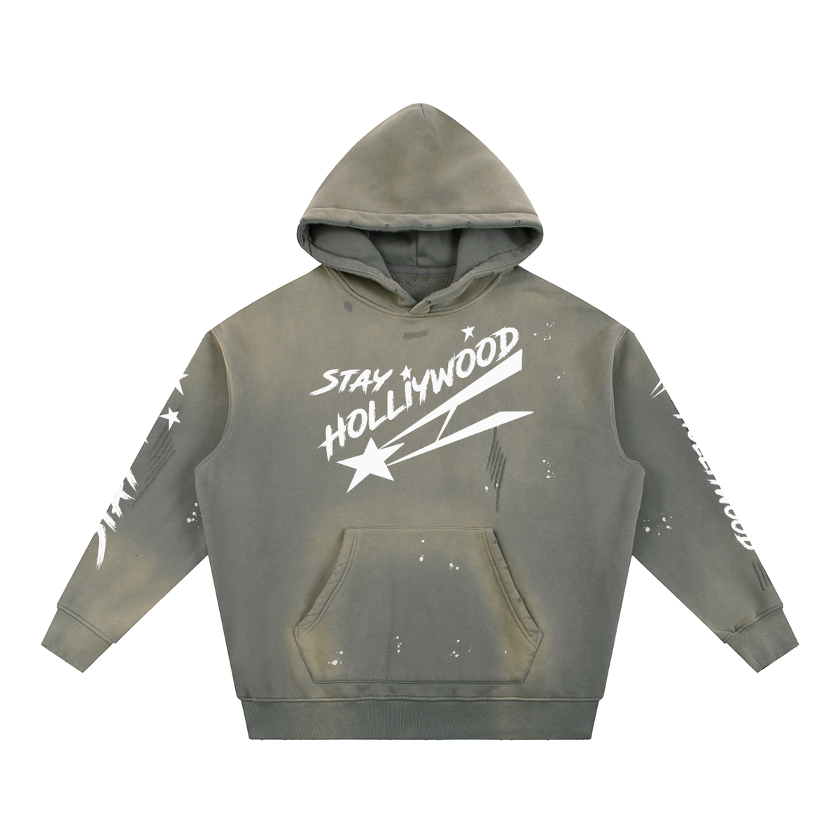 Vintage Washed Frayed Fleece Hoodie
