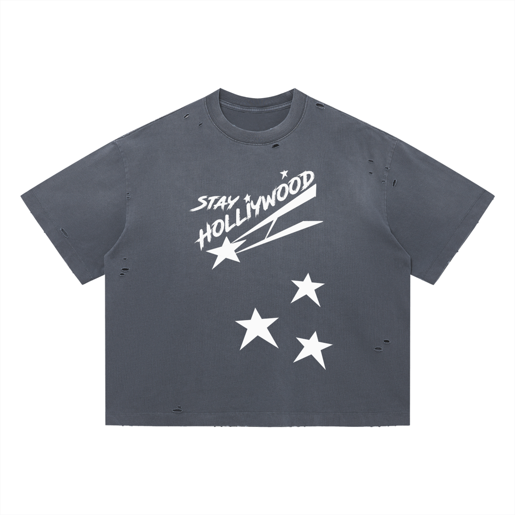 Vintage Washed Distressed Boxy Oversized T-Shirt